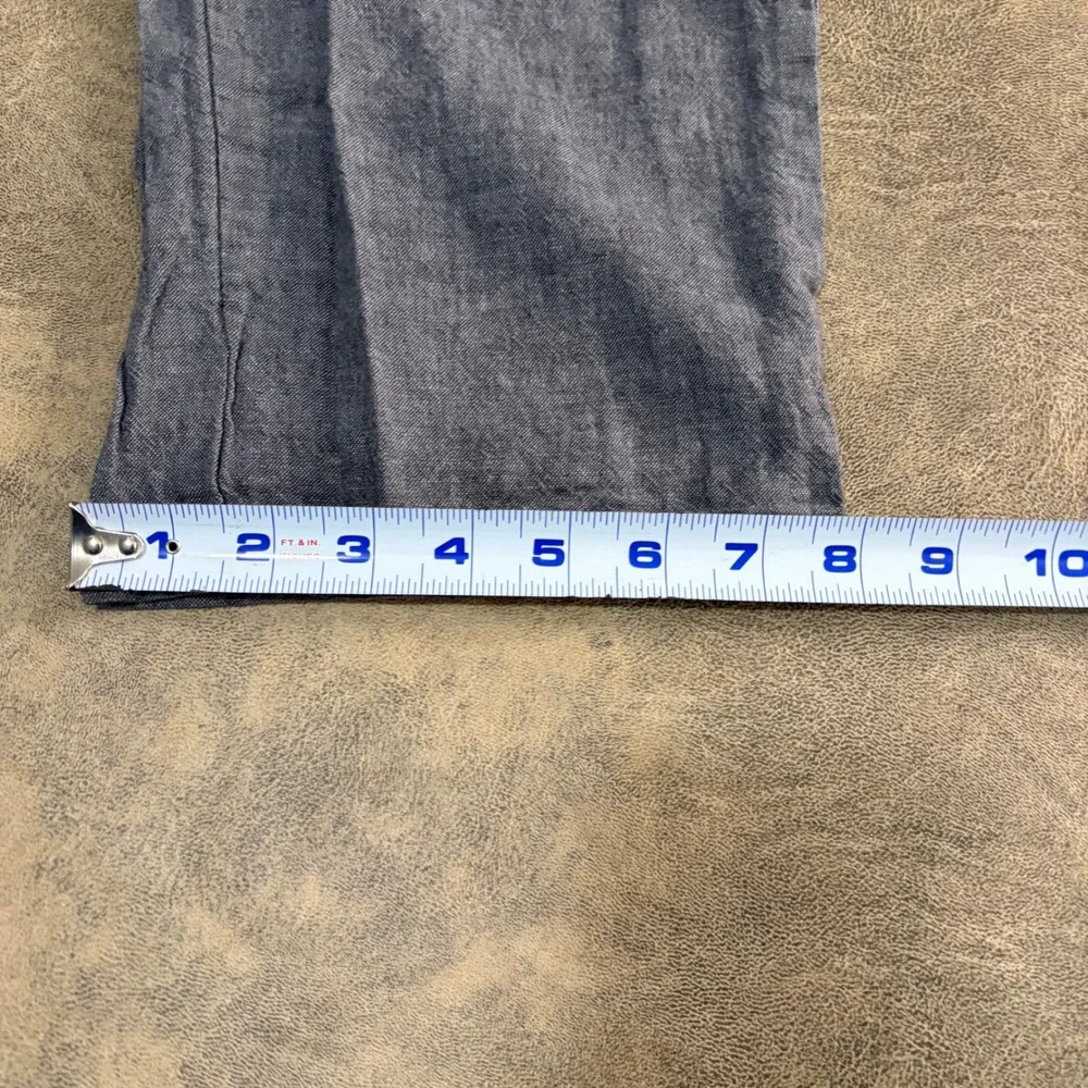 Old Navy Loose Taper Pants Mens XXL Gray Linen Blend Pleated Drawstring